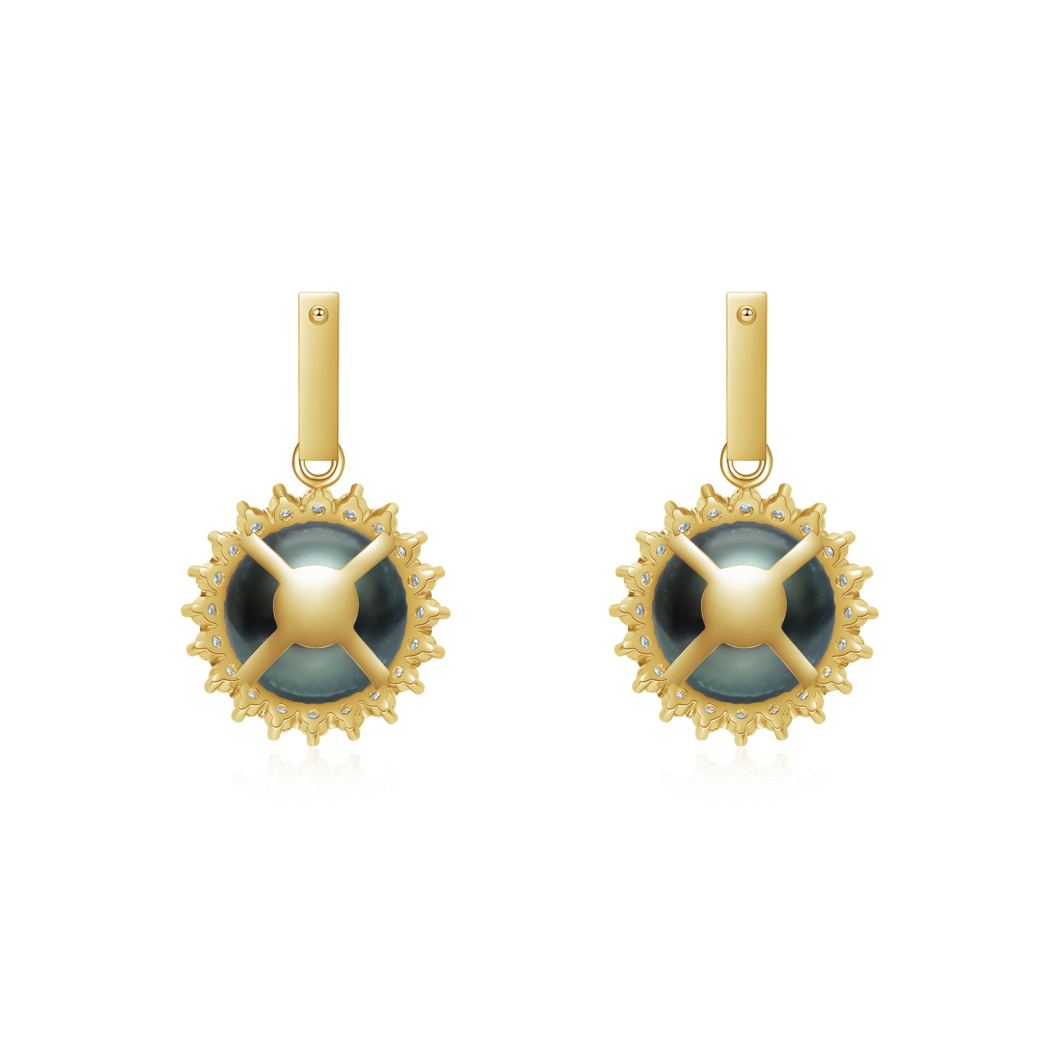Black Butterfly Sunflower Swing Earrings ER020