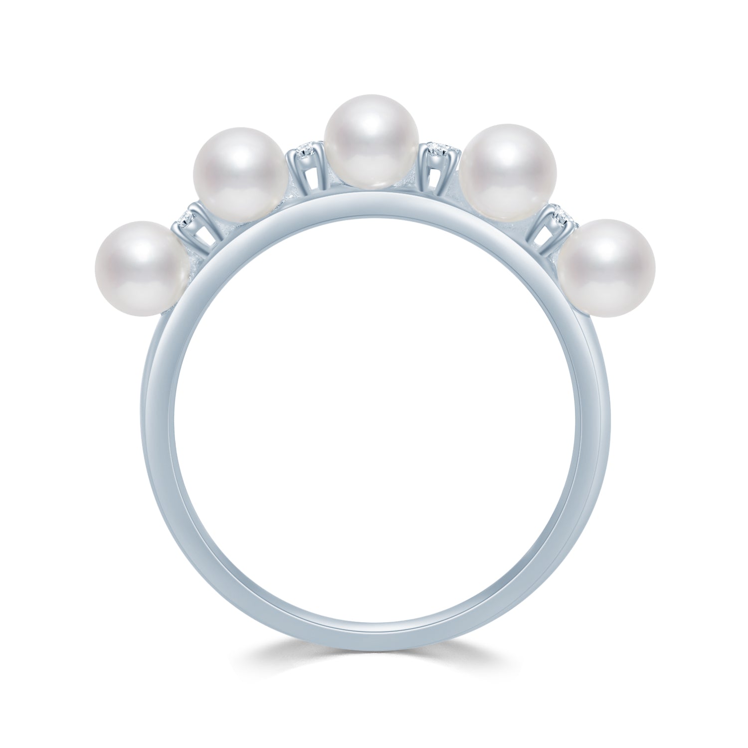 Five Pearls Diamond Ring RI017