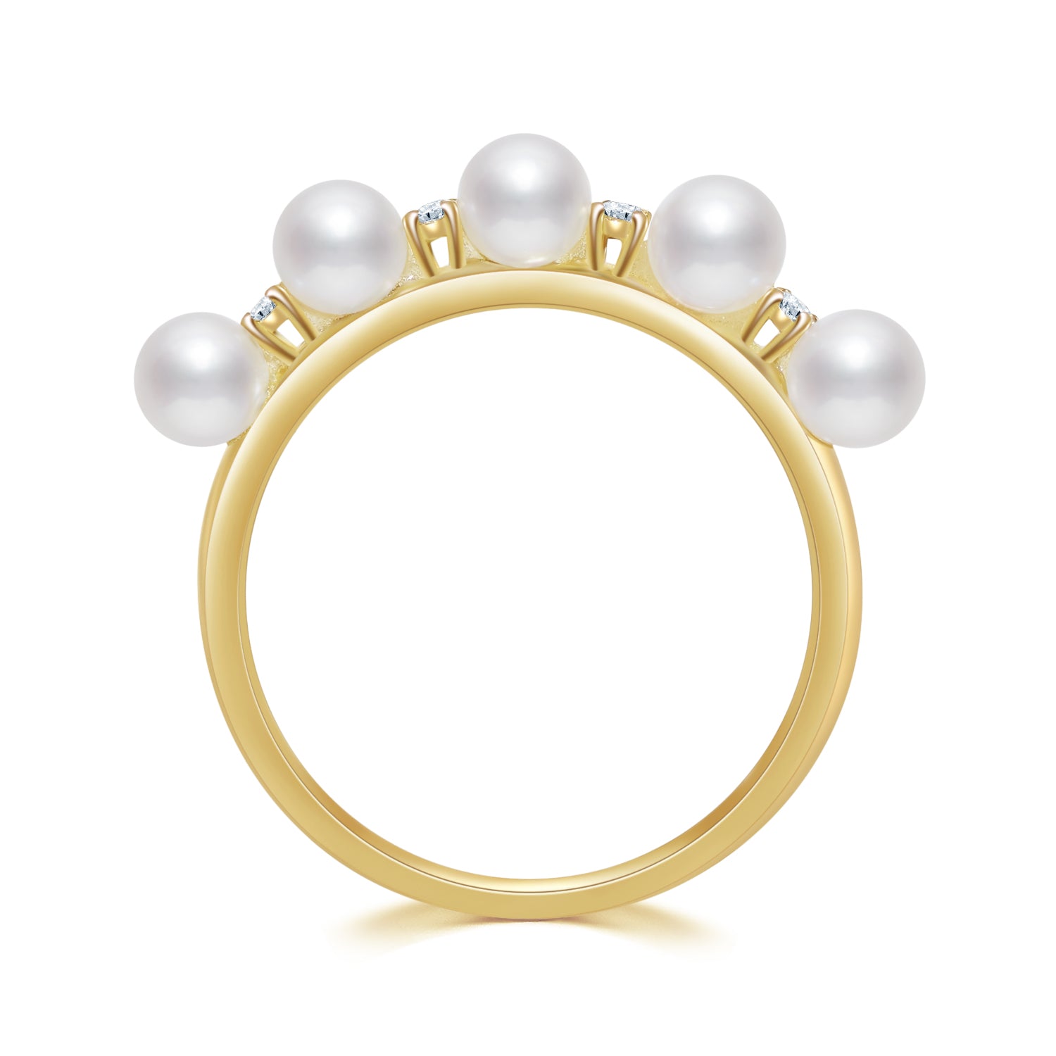 Five Pearls Diamond Ring RI017