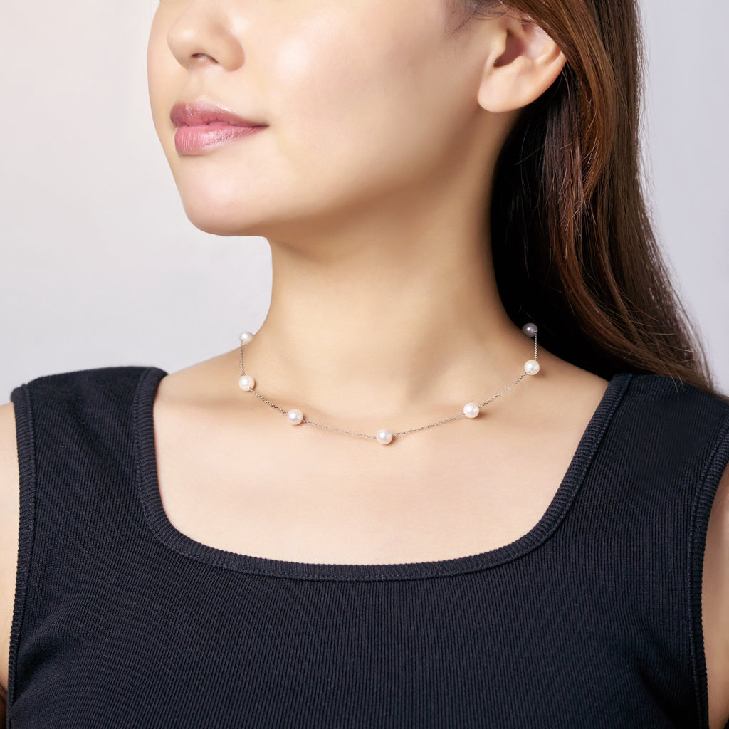 Akoya Station Necklace NE021