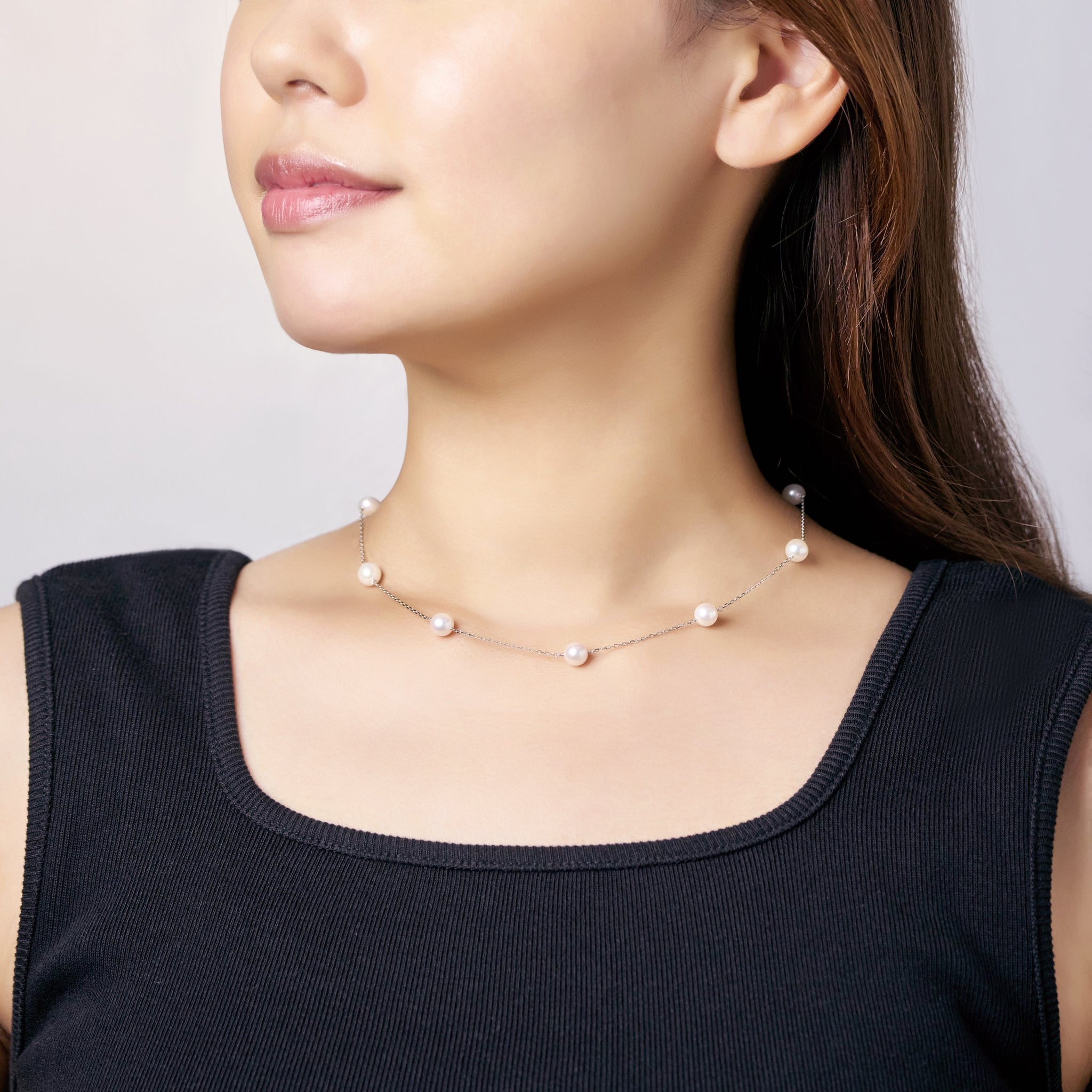 Akoya Station Necklace NE021
