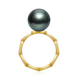 Simple solitaire ring black butterfly RI013